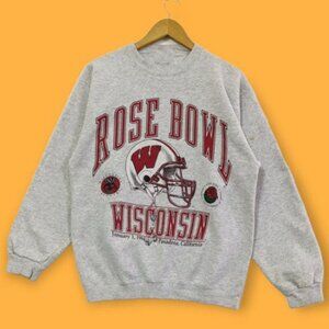 1994 Wisconsin Badger Rose Bowl Wisconsin Badger Pullover shirt gift grey